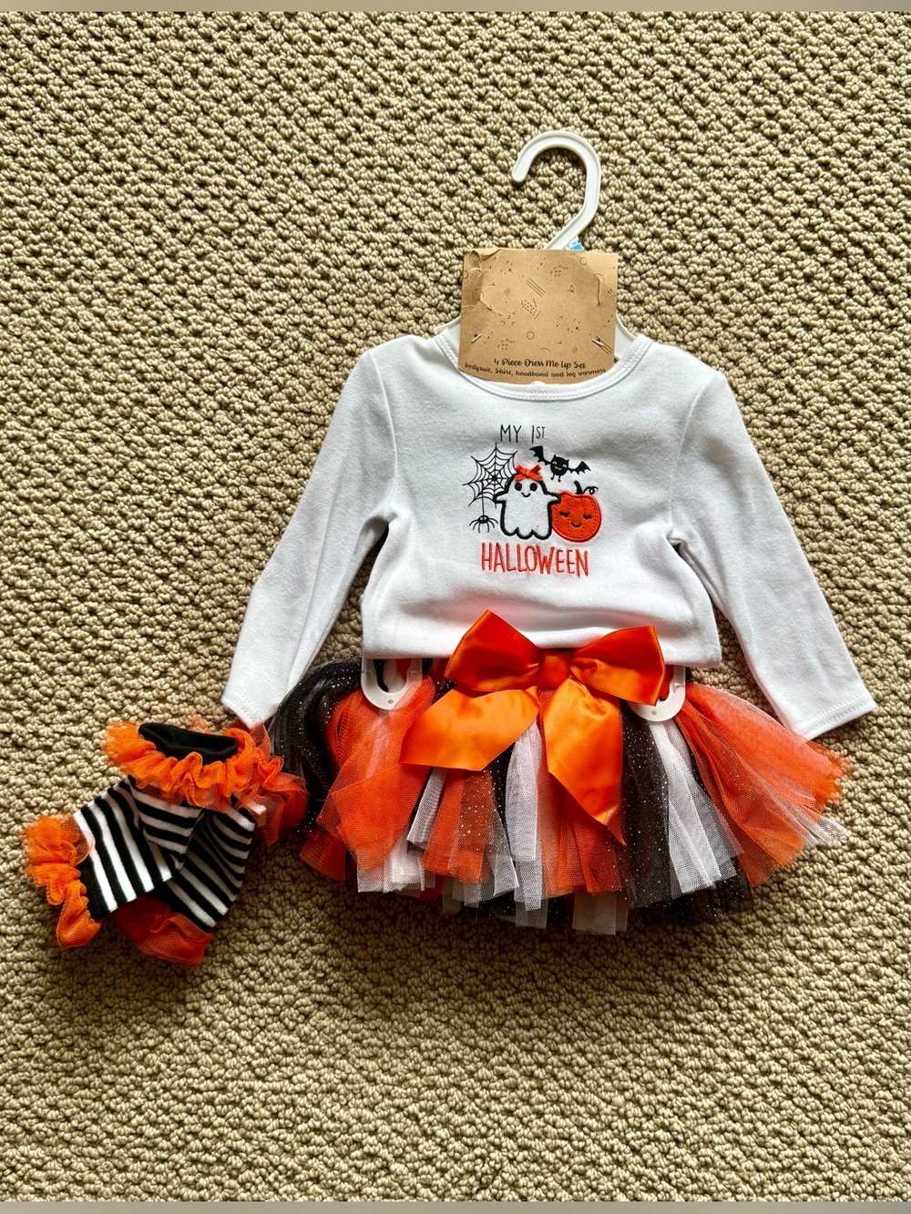 *NWOT* My 1st Halloween Bodysuit, Tutu Skirt, and Leg Warmers Set, Size 6M